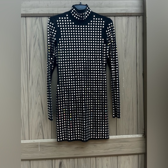 NBD Zenni Mini Dress in Black & Silver - Picture 6 of 10